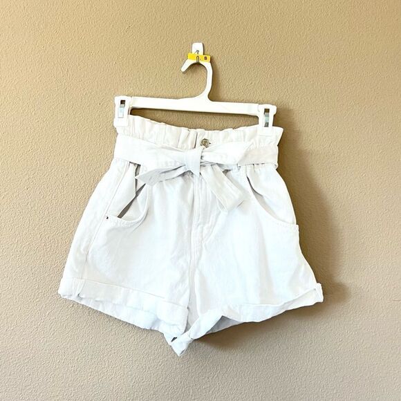 Zara Pants - Zara White Paperbag Shorts